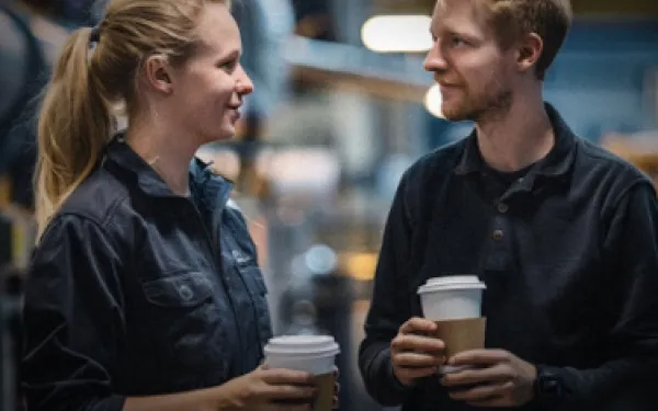 MTS Mitarbeiter trinken Kaffee