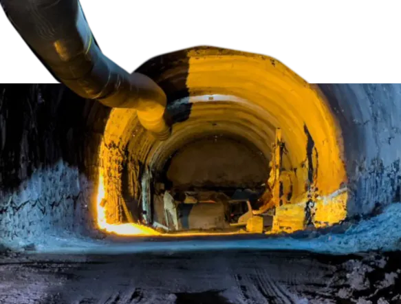 A tunnel as a symbol for tunnel and deep extraction.