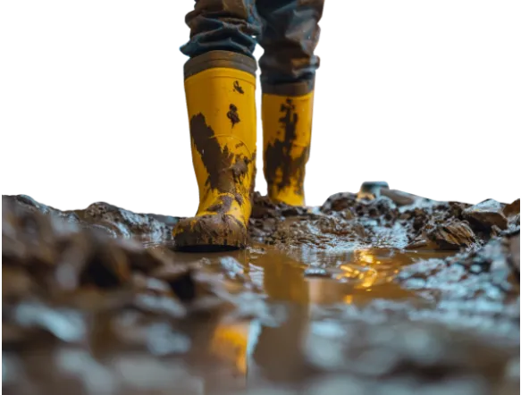 A scene filled with mud as a symbol for use in natural disasters.
